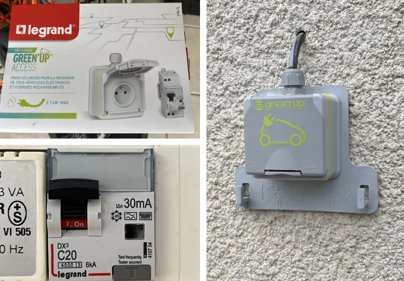 Installation d'une prise renforcée Legrand Green'Up à Eu
