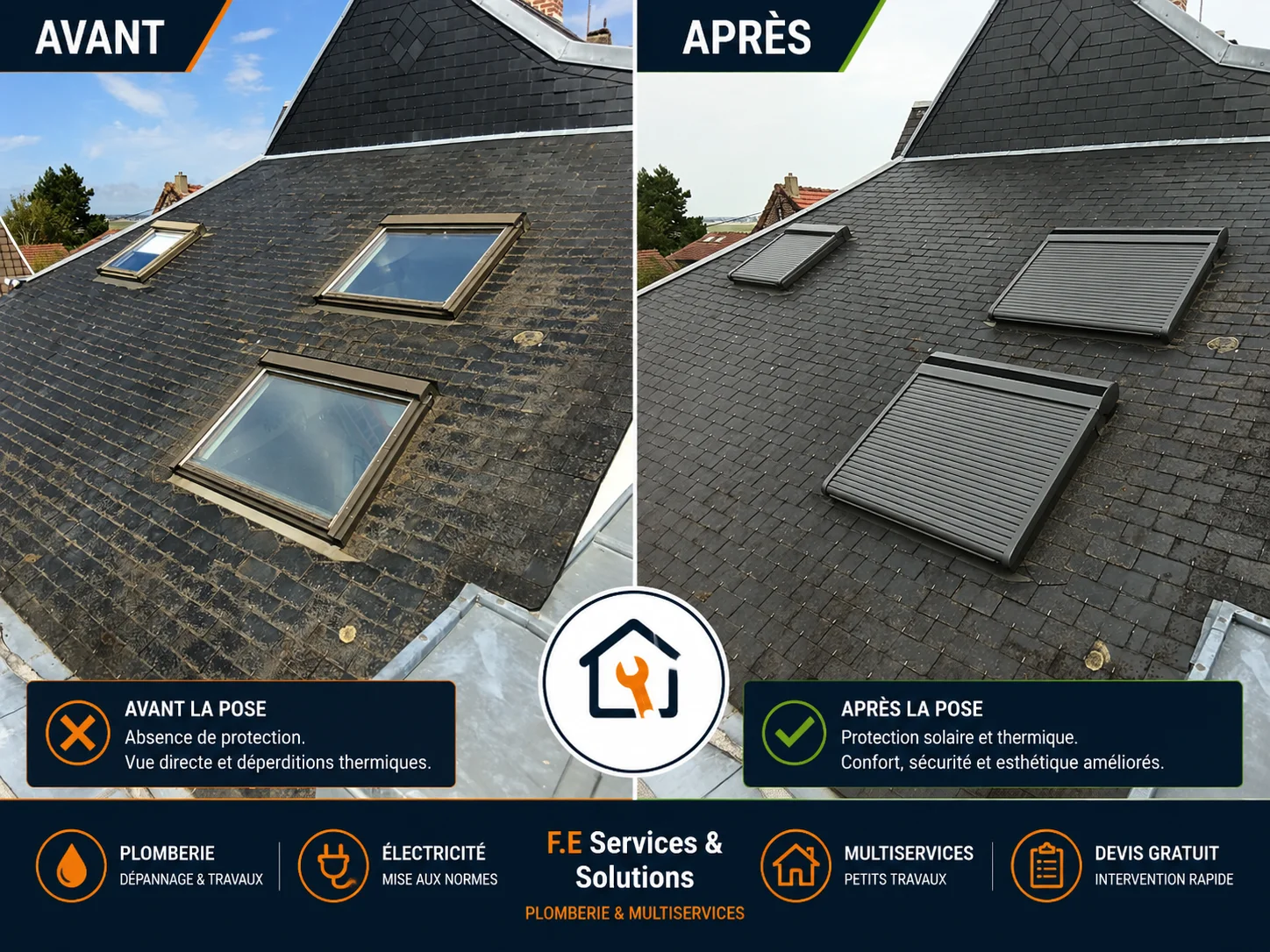 Installation de volets roulants solaires VELUX à Saint-Valery-sur-Somme